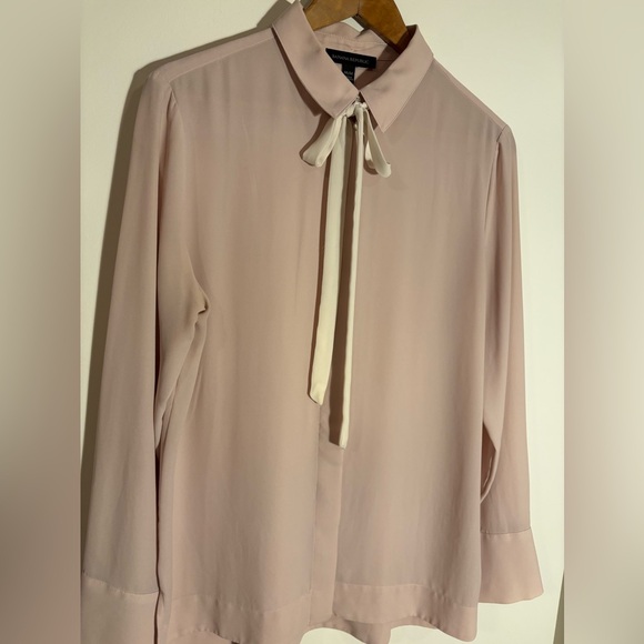 Banana Republic Blush Pink Tie-Neck Blouse | Size M - Picture 2 of 7